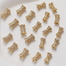 Load image into Gallery viewer, Flower Spacer Beads, 14K Gold Plated, Cubic Zirconia, 3D Flower Beads, Dainty Earring Making Beads, Jewelry Finding GZ353