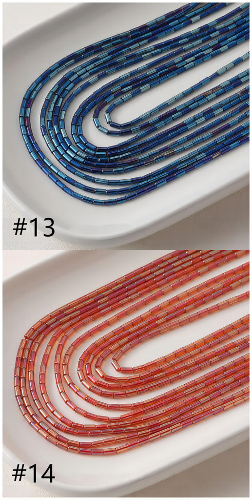 Small Glass Rectangle Tube Beads, Spacer Beads, 2.6*4.6mm, Crystal Glass Loose Beads for Jewelry Making, DIY Beads Finding GZ546