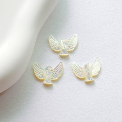 Eagle White Mother-of-Pearl, MOP Shell Pendant, White Nacre, Shell Charm, Mother of Pearl Jewelry Making Findings RY026