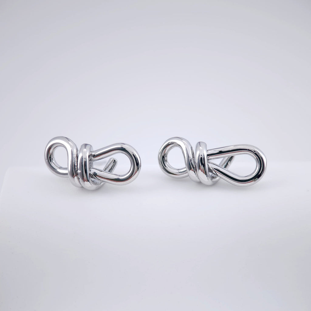 أقراط بعمود حلق معقود، عمود حلق فضي، مضاد للحساسية، نتائج الأقراط، لوازم صنع الأقراط يدويًا ZX239