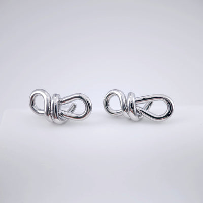 أقراط بعمود حلق معقود، عمود حلق فضي، مضاد للحساسية، نتائج الأقراط، لوازم صنع الأقراط يدويًا ZX239