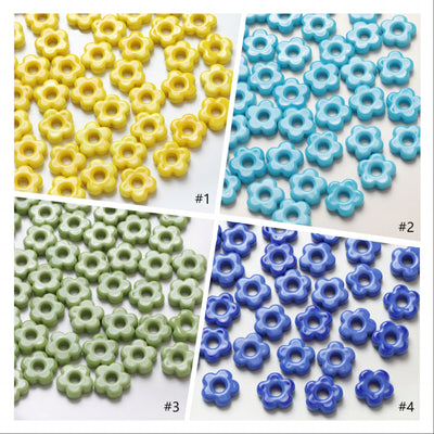 Flowers Glaze Beads, 15.8mm, Glaze Loose Beads for Jewelry Making, Bracelet DIY Beads Finding GT077
