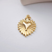 Load image into Gallery viewer, Cubic Heart Charms, 18K Gold Plated CZ Pave Love Charms, Bracelet Necklace Making Pendants, Jewelry Findings S1140