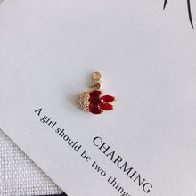 Load image into Gallery viewer, CZ Pave Little Swan Charm, Cubic Zircon Crystal Swan Pendant, Bracelet Necklace Pendant, 14K Gold Plated Charm, Jewelry Findings MY052-F234