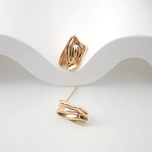 Cargar imagen en el visor de la galería, Pendientes de aro con nicho irregular y aro, sin níquel, de oro de 18 quilates, hipoalergénicos, ZX189