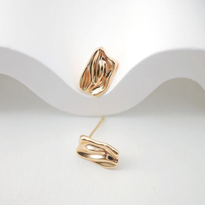 Pendientes de aro con nicho irregular y aro, sin níquel, de oro de 18 quilates, hipoalergénicos, ZX189