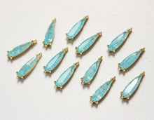 Load image into Gallery viewer, Drop Shape Cubic Stone Pendant, 14K Gold Plated, Pave CZ Charm, Necklace Making, Jewelry Making Findings ZZ070