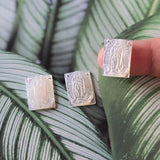 Maria White Mother-of-Pearl, MOP Shell Pendant, Engraved Maria White Nacre, Pearl Oyster, Rectangular Shell Jewelry Making Findings RY074