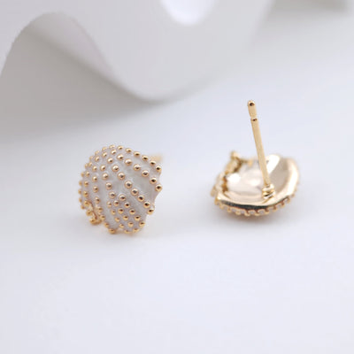 أعمدة أقراط من صدفة المينا، قرط من مينا مع حلقة، إبرة فضة 925، أدوات يدوية للعثور على الأقراط، لوازم صنع الأقراط بنفسك ZX221