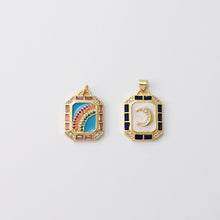 Load image into Gallery viewer, CZ Pave Card Charms, 18K Gold Plated Pendant, Necklace Making Charms, Jewelry Findings S1098