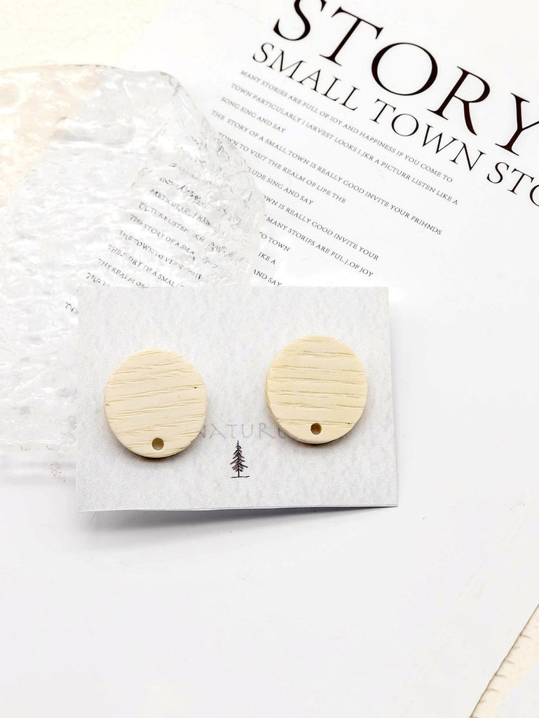 4 قطع من الأقراط الخشبية الدائرية، أقراط خشبية مستديرة للنساء، خشب الدردار المُعاد تدويره، خالية من النيكل، أقراط هندسية مميزة، JT903