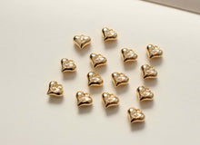 Load image into Gallery viewer, 2pcs Gold Heart Charms, 18K Gold Plated, Love Pendant, Necklace Making Pendants, Jewelry Findings GZ311