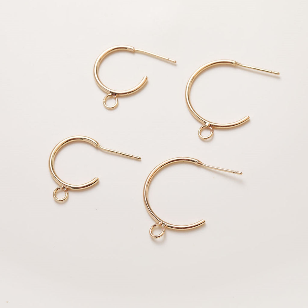 10 قطع من أقراط الأذن الذهبية على شكل حرف C مع حلقة، أقراط أذن من الفضة الاسترلينية S925 خالية من النيكل، حلقة أذن، نتائج أقراط مضادة للحساسية Z050