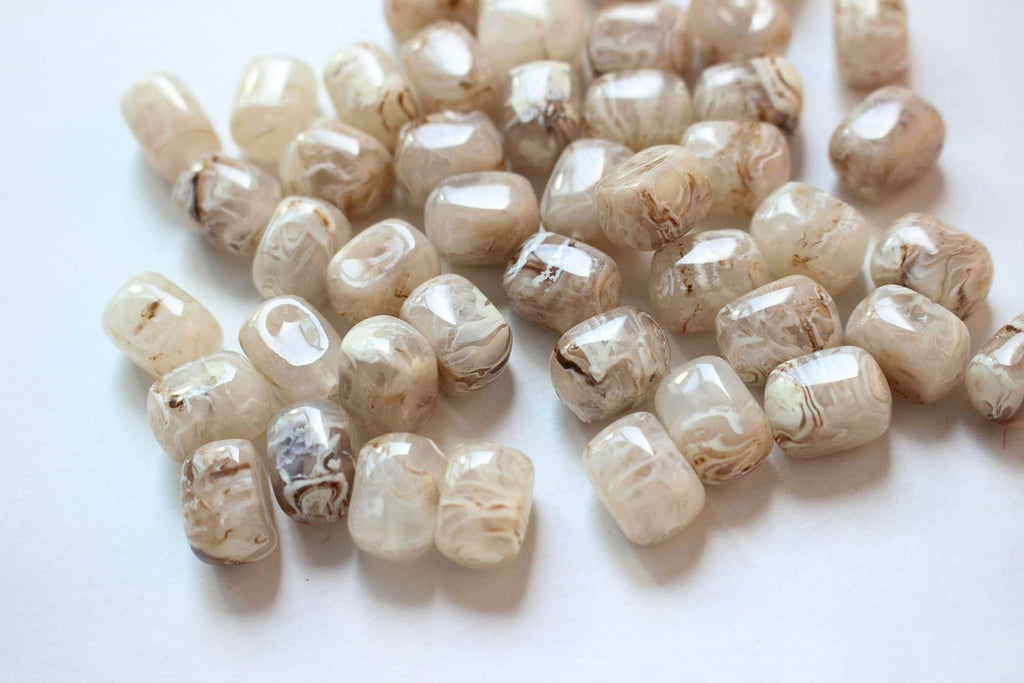 2pcs Resin Faux Natural Stone Beads, Rectangle Spacer Beads, Resin Beads for Jewelry Making, DIY Beads Finding GZ336