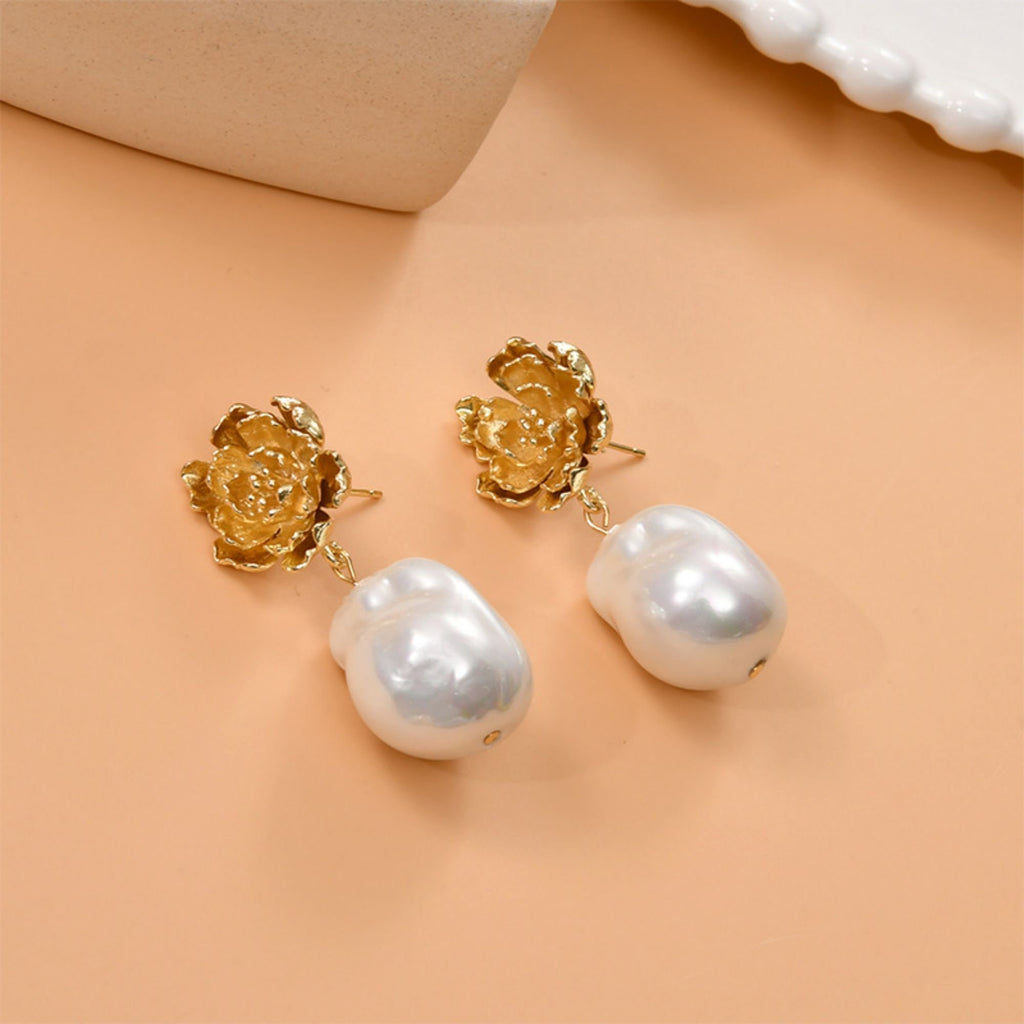 Poste para pendientes de peonía multicapa con aros, pasador de plata S925 sin níquel, aro para pendientes de flor, accesorios hipoalergénicos LL236