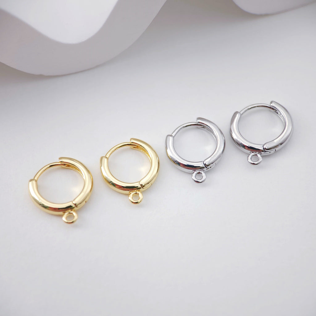 4pcs Huggie Hoops Earring Hoop, 18K Gold Plated Leverback Ear Hoops, Gold Earring Making Findings for Jewelry Making D0114