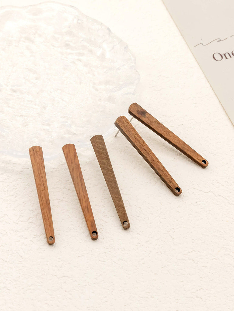 أقراط خشبية مكونة من 4 قطع، أقراط خشبية على شكل شريط للنساء، مصنوعة من خشب الجوز المعاد تدويره، خالية من النيكل، أقراط هندسية مميزة، رقم المنتج JT940