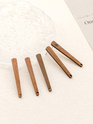 4PCS Wood Earrings,  Strip Shape Wooden Earrings for women, Reclaimed Walnut Wood, Nickel Free, Geometric Statement Earrings Finding JT940
