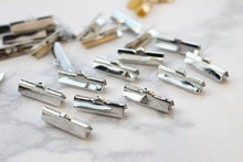 Load image into Gallery viewer, 10pcs Ribbon Crimp End Caps, Ribbon Pinch Clasp 14K Gold Plated, 6mm,10mm,13mm,20mm,25mm, Jewellery Making Findings ZZ064