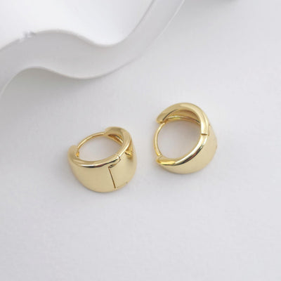 Gold Round Ear Hoops, 18K Gold/Silver Plated Leverback Earrings, Huggie Hoops Earring D0577