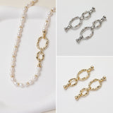 Link Chain Connector, Oval Link Connector, Pave CZ, 14K Gold/Silver Plated, Neckalce Bracelet Making Pendant, Jewelry Supply Finding GZ266