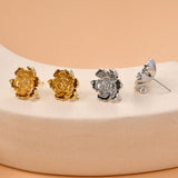 Poste para pendientes de peonía multicapa con aros, pasador de plata S925 sin níquel, aro para pendientes de flor, accesorios hipoalergénicos LL236