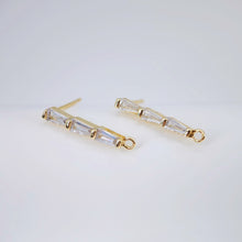 تحميل الصورة إلى عارض المعرض، أقراط أذن مستطيلة أنيقة من الزركونيا المكعبة، عمود مطلي بالذهب مع حلقة، أدوات يدوية الصنع للعثور على الأقراط، لوازم صنع الأقراط بنفسك D0041