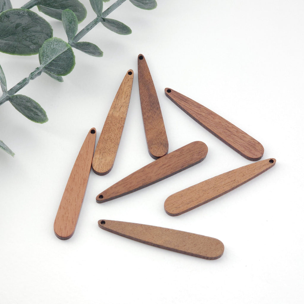 Long Drop Wood Charms, Drop Wooden Pendant, Reclaimed Walnut Wood, Geometric Statement Wood Earrings Diy Ideas JT989