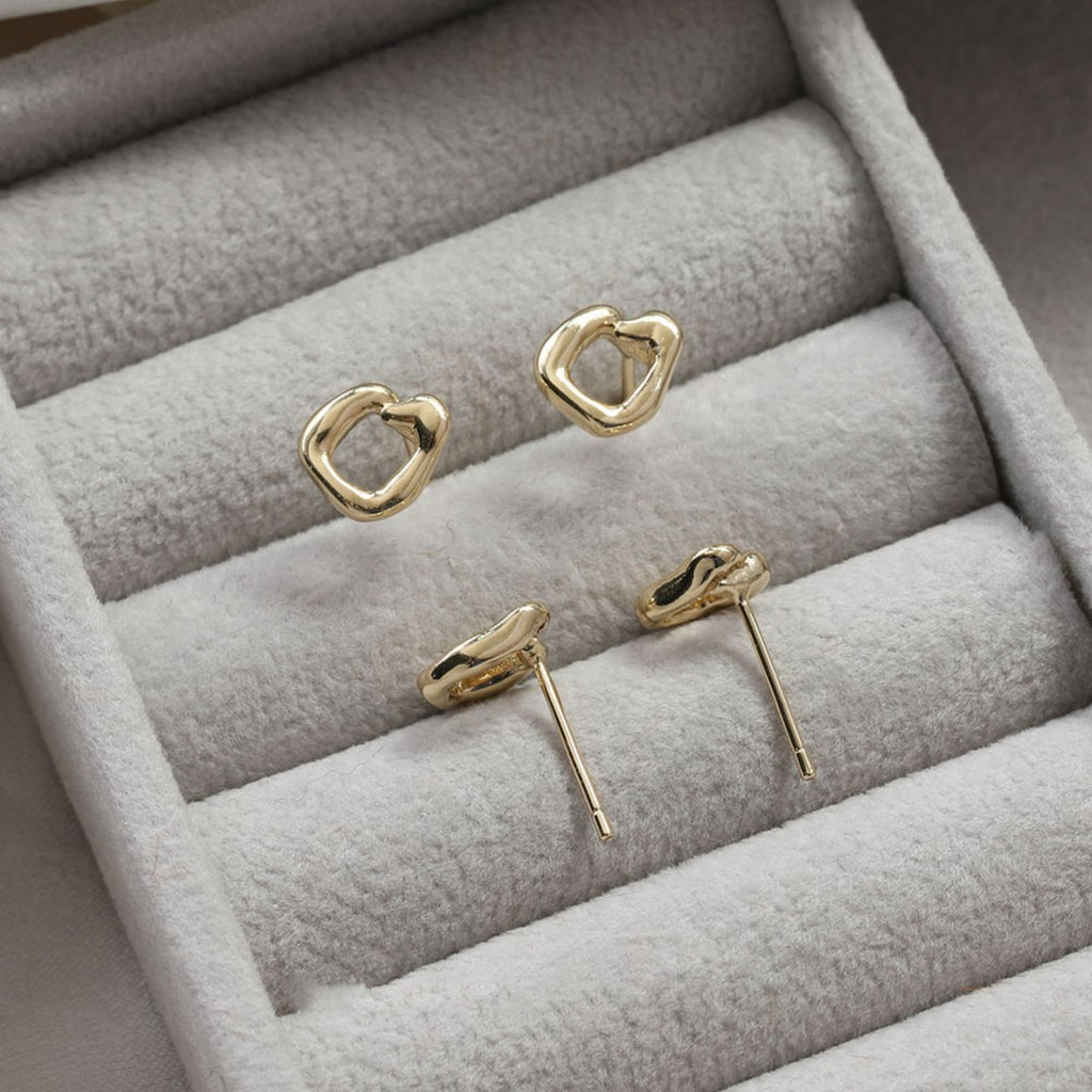 Irregular Earring Post, 14K Gold/Silver Plated,  S925 Silver Pin Nickel Free Earrings, Hypoallergenic Earring Findings BB106