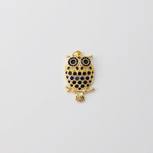 Load image into Gallery viewer, Owl Charms, Dragonflies Pendant, 18K Gold Plated Cubic Micro Pave Charms, The Owl Pendant, Necklace charms, Jewelry Findings S20770