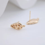 Leaf Post Earrings, Gold Plated Earring Post with Loop, Hypoallergenic, Handmade Earring Finding, DIY Earring Supplies ZX225
