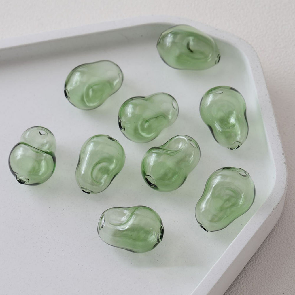 Glass Bubble Beads, Pear Concave Glass Beads, Colorful Hand Blown Hollow Round Globes for Jewelry Making, DIY Beads Finding GZ559