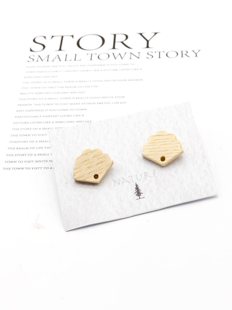 4PCS  Wood Earrings,  FanShaped Wooden Earrings for women,Reclaimed Ash Wood, Nickel Free, Geometric Statement Earrings Finding  JT907