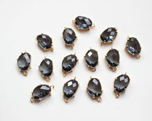 Load image into Gallery viewer, 10pcs Irregular Shape Crystal Connector, Glass Connector, Glass Pendant, 18K Gold Plated, Jewelry Findings GZ425-F273