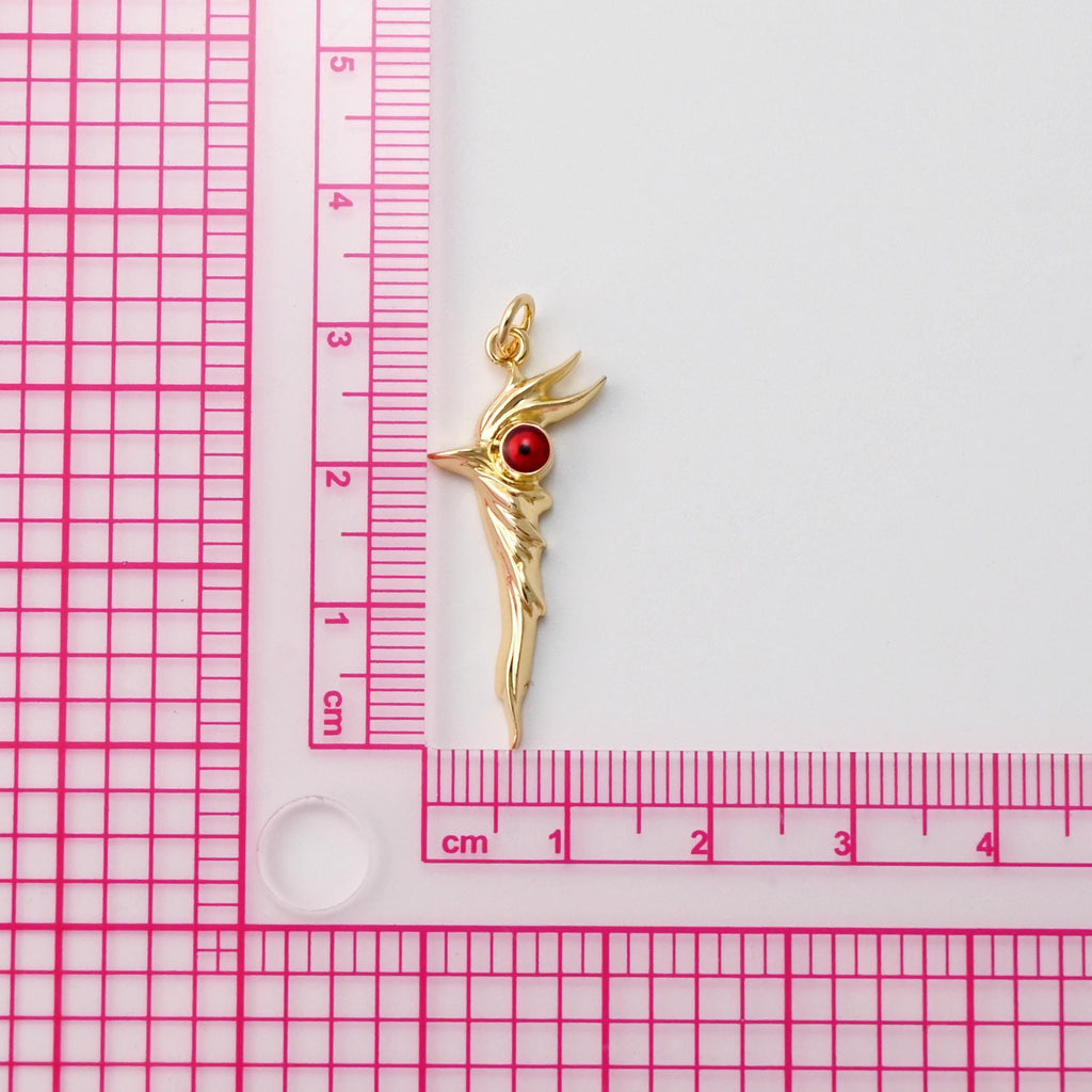 Scepter Pendant, Woodpecker Charms, Enamel Animal Charms, 18K Gold Plated Birds Pendants, For Necklace Making, Jewelry Findings S1434