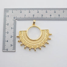 Load image into Gallery viewer, Boho Big Pendant, Openwork Charm, Owls, Leaf, Semicircular, Round, 18K Gold Plated, Necklace Making Charm, Jewelry Findings S1160
