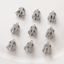 Load image into Gallery viewer, Zirconia Octopus Peg Bail Caps, 14K Gold Plated, Half Drilled Bead Caps, Pearl Bead Caps, Jewelry Making GZ350