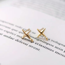 Load image into Gallery viewer, 10pcs Gold Star Earring Post With Loop, Nickel Free Earrings, Ear Stud with Loop, Hypoallergenic Earring Findings Z092