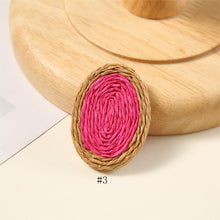 Cargar imagen en el visor de la galería, 4 piezas de accesorios para pendientes de tejido de paja, fabricación de pendientes bohemios, bonitos pendientes de estilo vacacional para niñas, accesorio para pendientes hecho a mano BS001