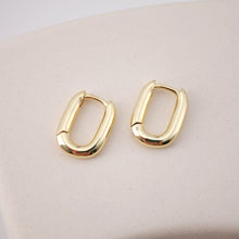 Load image into Gallery viewer, Gold U Shape Hoop Earring, 15.7*12mm, 18K Gold Plated Leverback Earrings, Huggie Hoops Earring D0122