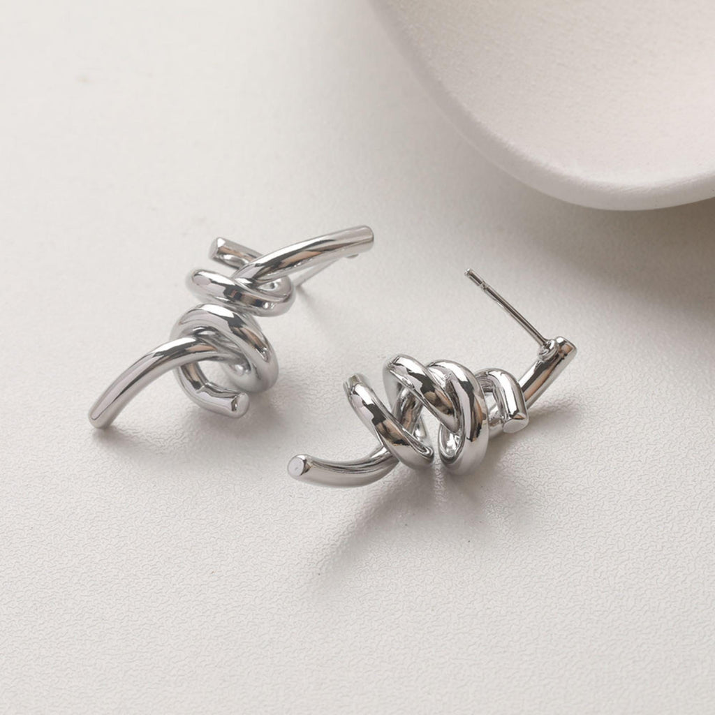 Gold Knot Earring Post, S925 Silver Ear Pin, Nickel Free Earrings, 14K Ear Stud, Tie The Knot Earring Findings GZ737