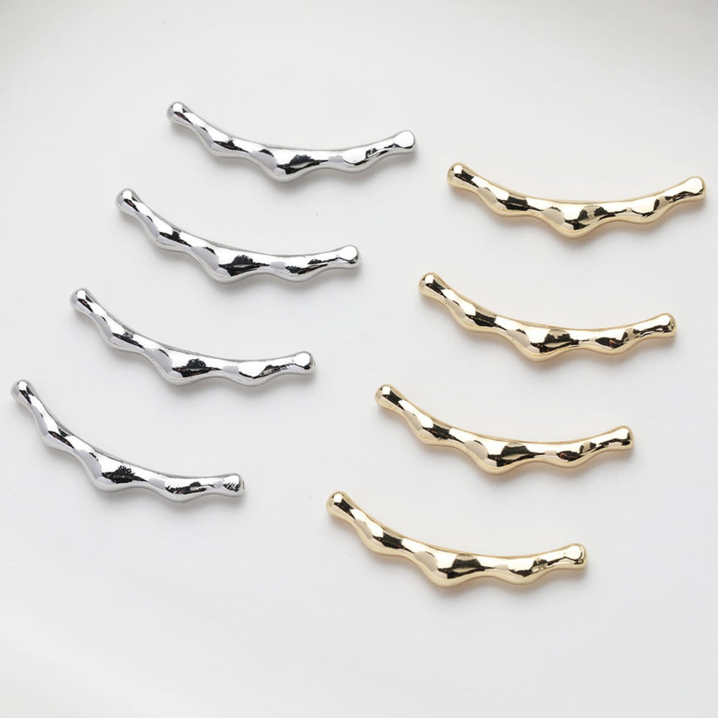 Cuentas tubulares licuadas, cuentas espaciadoras, cuentas tubulares irregulares, chapadas en oro y plata de 14 quilates, accesorio para hacer pulseras y collares, GZ514