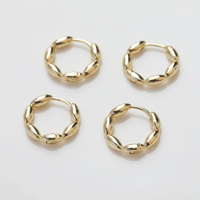 14K Gold Plated Wheat Hoop Earring Finding, Nickel Free Circle Earring Hoops, DIY  Earring Making Findings GZ384