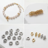 Openwork Flat Round Spacer Beads,  With Loop, 14K Gold Plated, Round Hole Beads, Spacer Beads for Jewelry Making SC007