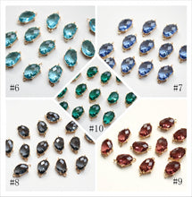 Load image into Gallery viewer, 10pcs Irregular Shape Crystal Connector, Glass Connector, Glass Pendant, 18K Gold Plated, Jewelry Findings GZ425-F273