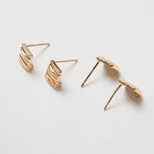 Load image into Gallery viewer, 4pcs Gold Square Earring Post, 8mm, S925 Silver Ear Pin, Nickel Free Earrings, Ear Stud Loop, Hypoallergenic Earring Findings ZX024
