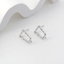 Load image into Gallery viewer, 18K Gold Irregular Quad Earring Post With Loop, S925 Silver Pin, Stud Earring Nickel Free, 14*10mm, Hypoallergenic Earring Findings D0230