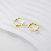 Load image into Gallery viewer, Multi-loop Earring Hoop, Gold Plated Huggie Hoop Earring with Loop, Huggie Hoops DIY Earring  Findings,Handmade Earring Supplies D0102