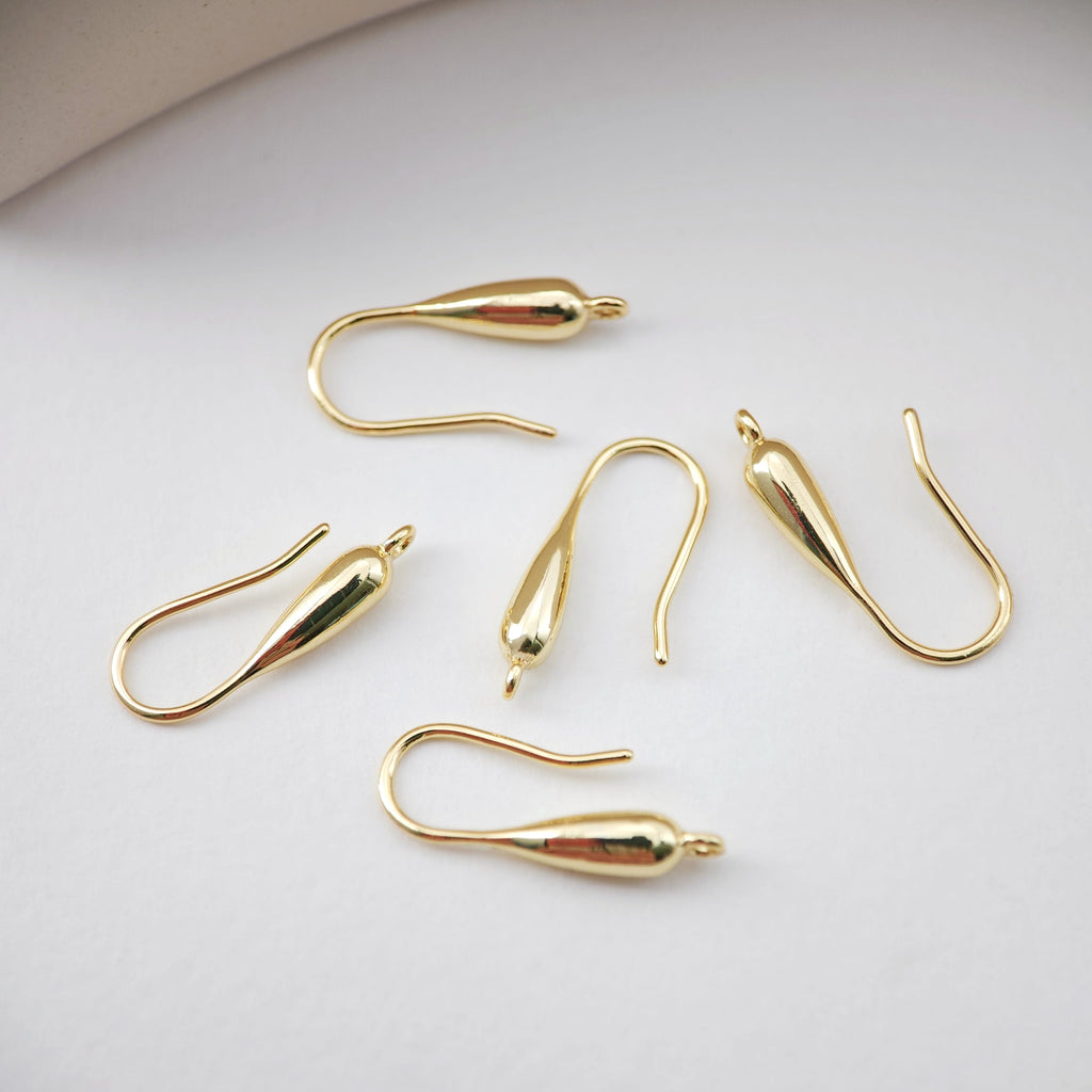 Fish Hooks, 18K Gold Plated Ear Wires, Gold Earring Earring Hooks, Ear Wires for Jewelry Making D0165