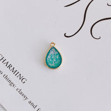 Load image into Gallery viewer, 10pcs Faux Opal Drop Pendant, Resin with Gold Foil, Bracelet Necklace Pendant, 14K Real Gold Plated, Jewelry Findings MY040-F220